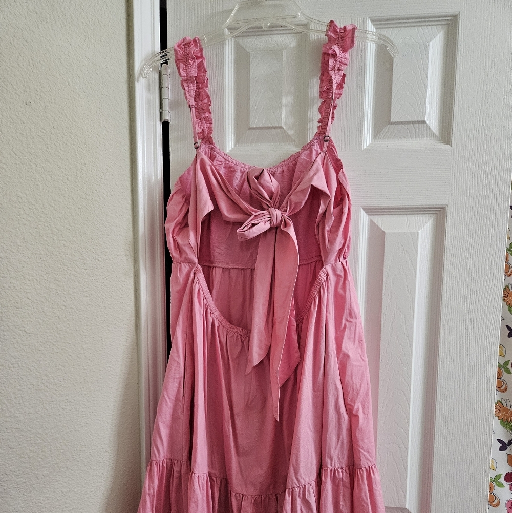 Abercrombie Pink Maxi Dress With Bow In Back - Picture 6 of 11
